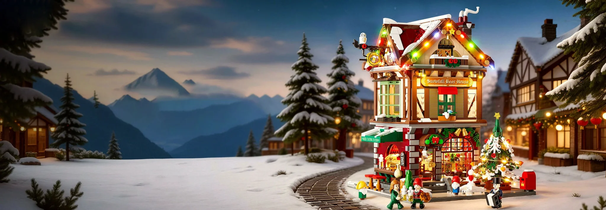 Lumibricks Christmas Pub - kerst bouwset met verlichting